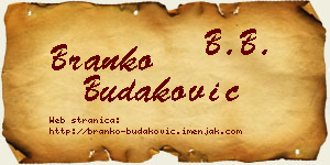 Branko Budaković vizit kartica